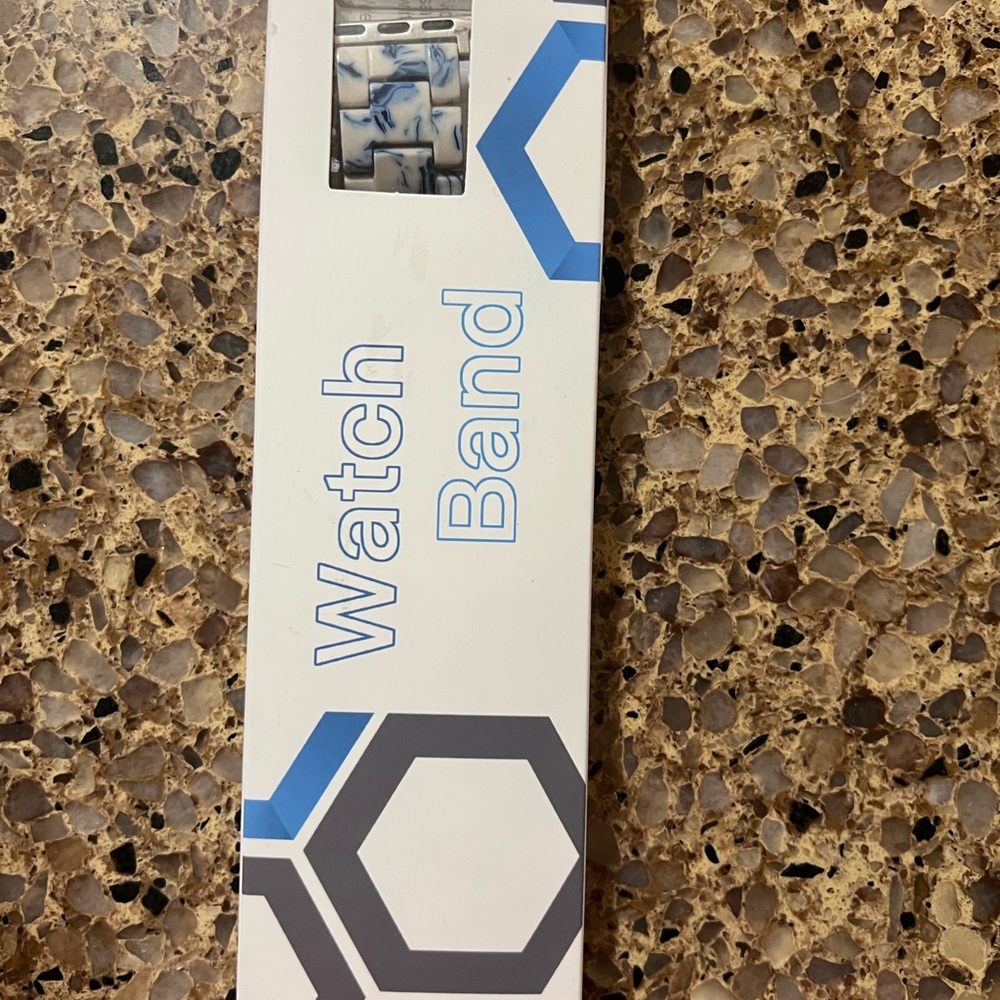 Blue and White Watch Band